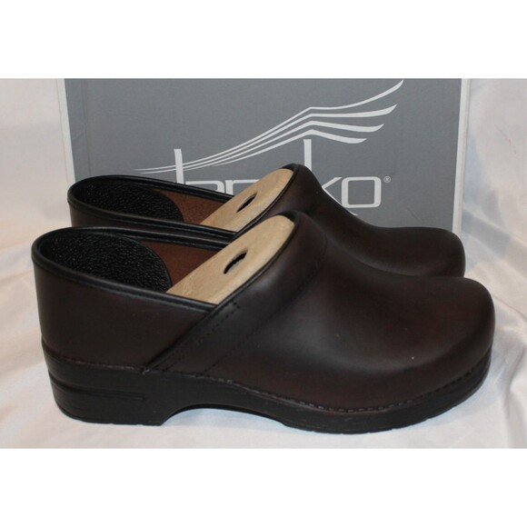 DANSKO MEN'S PRO OILED SLIP ON CLOGS ANTIQUE BROWN EU 44 WIDE NIB - Picture 1 of 7